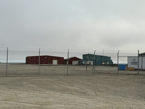 Deadhorse facility buildings viewed across the gravel apron
