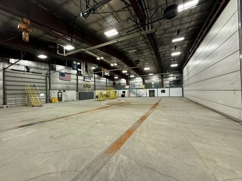 Hangar interior looking toward the insulated bi-fold door