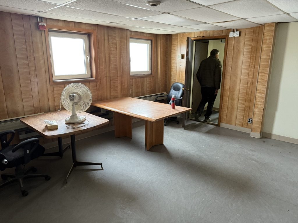 Office and meeting room within the crew building